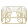 Safavieh Lidiya Rattan Coffee Table  in White / Glass