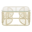 Safavieh Lidiya Rattan Coffee Table  in White / Glass