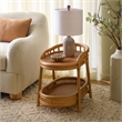 Safavieh Shayleen Rattan Pole and Wood Accent Table  in Natural