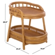 Safavieh Shayleen Rattan Pole and Wood Accent Table  in Natural