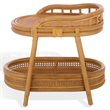 Safavieh Shayleen Rattan Pole and Wood Accent Table  in Natural