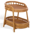 Safavieh Shayleen Rattan Pole and Wood Accent Table  in Natural