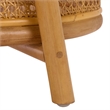 Safavieh Shayleen Rattan Pole and Wood Accent Table  in Natural