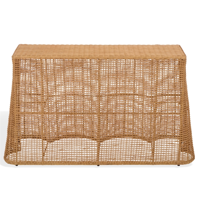 Safavieh Jilliette Rattan and Iron Console Table in Natural