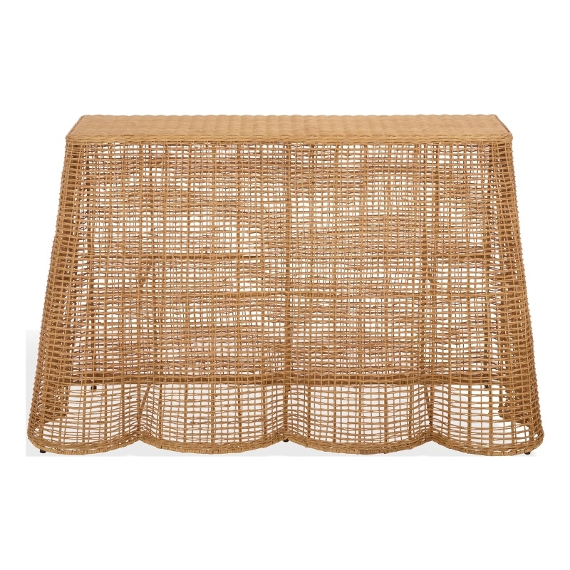 Safavieh Jilliette Rattan and Iron Console Table in Natural