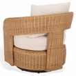 Safavieh Leanna Rattan and Iron Swivel Chair  in Natural / White