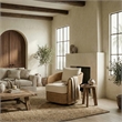 Safavieh Leanna Rattan and Iron Swivel Chair  in Natural / White