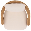 Safavieh Leanna Rattan and Iron Swivel Chair  in Natural / White
