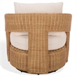 Safavieh Leanna Rattan and Iron Swivel Chair  in Natural / White