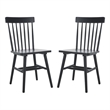 Safavieh Aziel Wood Spindle Dining Chairs in Black