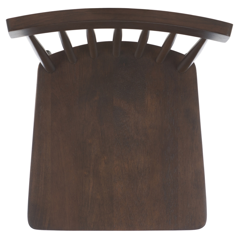 Safavieh Aziel Wood Spindle Dining Chairs in Dark Walnut