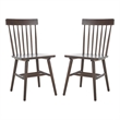 Safavieh Aziel Wood Spindle Dining Chairs in Dark Walnut