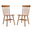 Safavieh Aziel Wood Spindle Dining Chairs in Brown