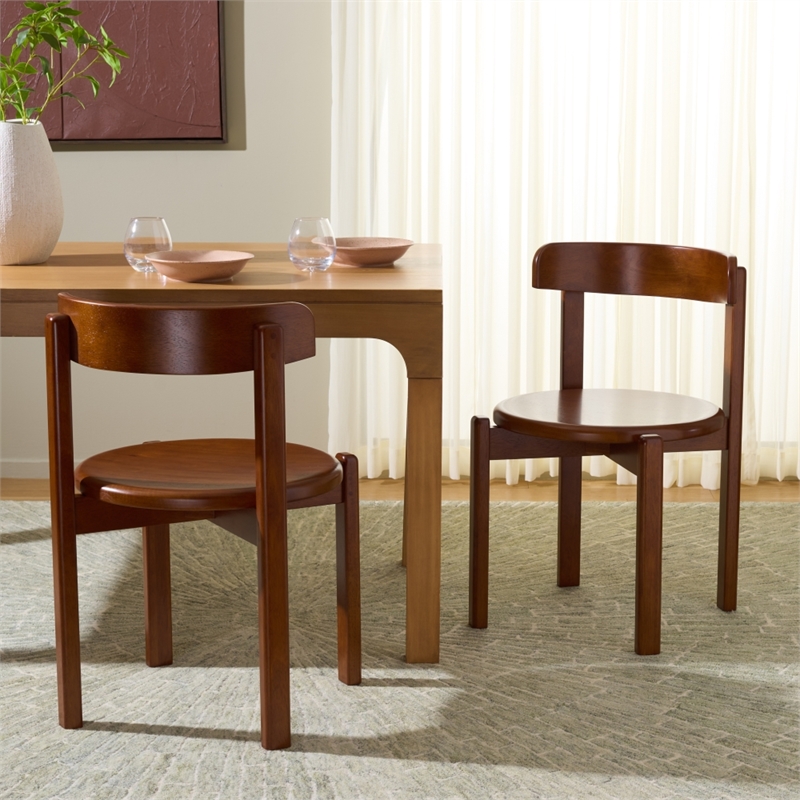 Safavieh Calixto Wood Dining Chair in Walnut