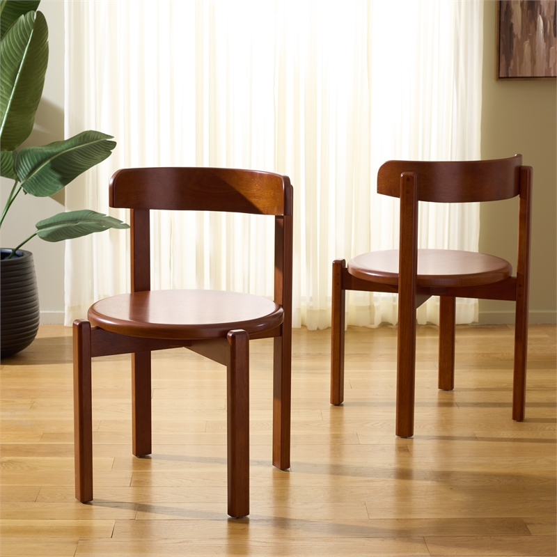 Safavieh Calixto Wood Dining Chair in Walnut
