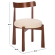 Safavieh Anselm Upholstered Wood and Fabric Dining Chair in White / Walnut