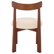Safavieh Anselm Upholstered Wood and Fabric Dining Chair in White / Walnut