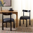 Safavieh Anselm Upholstered Wood and Fabric Dining Chair in Gray / Black