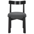 Safavieh Anselm Upholstered Wood and Fabric Dining Chair in Gray / Black