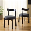 Safavieh Anselm Upholstered Wood and Fabric Dining Chair in Gray / Black
