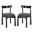 Safavieh Anselm Upholstered Wood and Fabric Dining Chair in Gray / Black