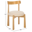 Safavieh Anselm Upholstered Wood and Fabric Dining Chair in White / Light Brown
