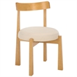 Safavieh Anselm Upholstered Wood and Fabric Dining Chair in White / Light Brown