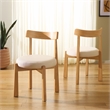 Safavieh Anselm Upholstered Wood and Fabric Dining Chair in White / Light Brown