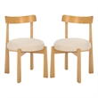 Safavieh Anselm Upholstered Wood and Fabric Dining Chair in White / Light Brown