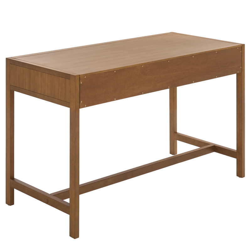 Safavieh Esther 2 Drawer Wood and Metal Desk in Walnut