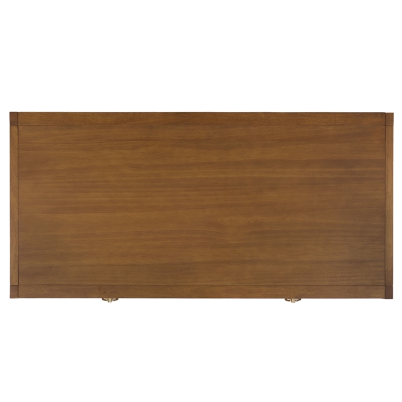 Safavieh Esther 2 Drawer Wood and Metal Desk in Walnut