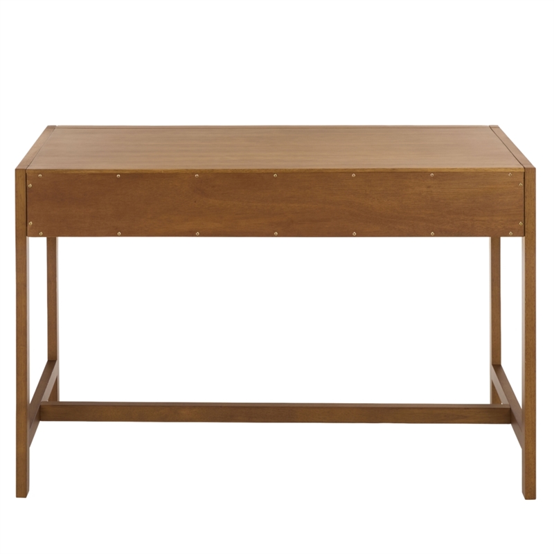 Safavieh Esther 2 Drawer Wood and Metal Desk in Walnut