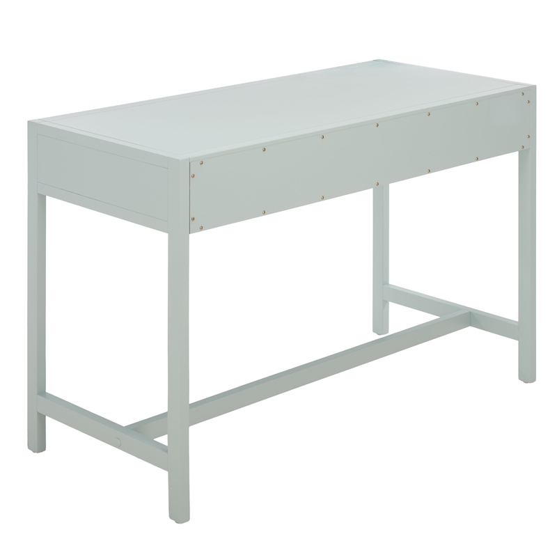 Safavieh Esther 2 Drawer Wood and Metal Desk in Light Blue