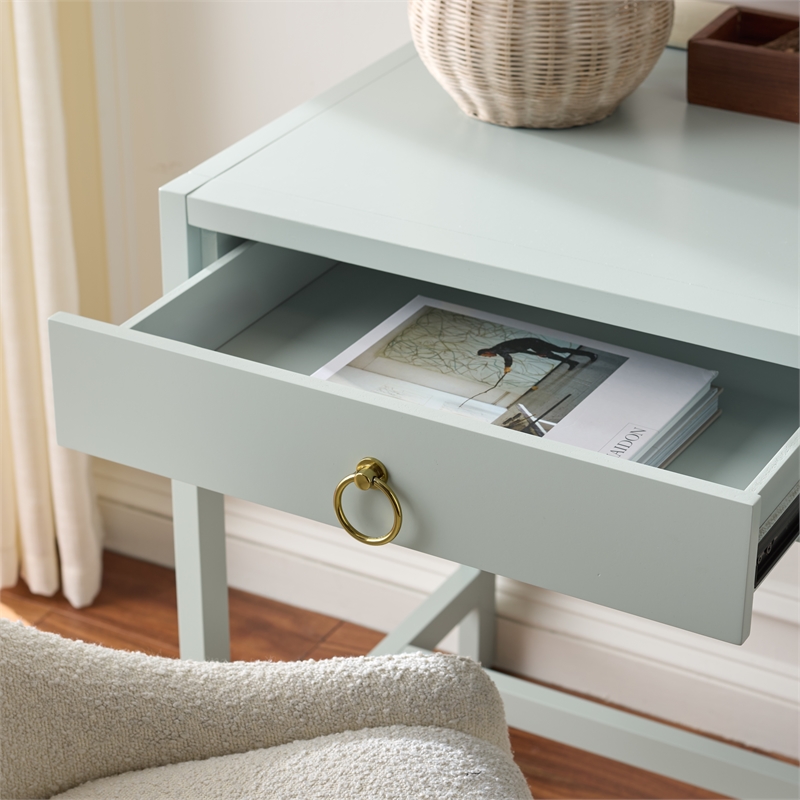 Safavieh Esther 2 Drawer Wood and Metal Desk in Light Blue