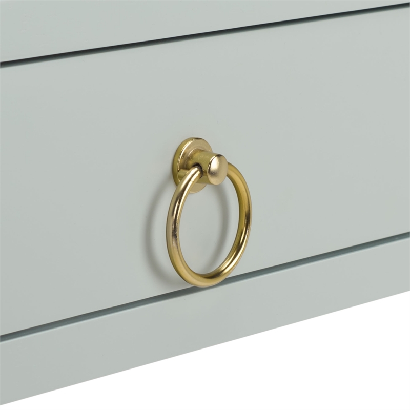 Safavieh Esther 2 Drawer Wood and Metal Desk in Light Blue