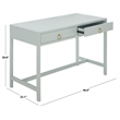 Safavieh Esther 2 Drawer Wood and Metal Desk in Light Blue