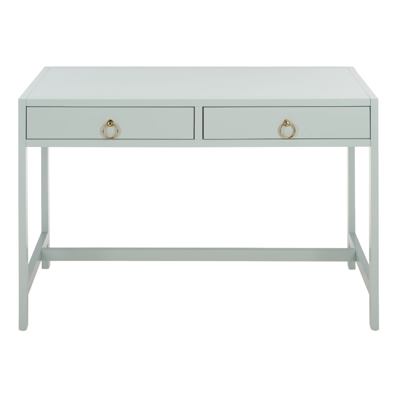 Safavieh Esther 2 Drawer Wood and Metal Desk in Light Blue