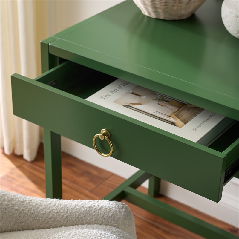 Safavieh Esther 2 Drawer Wood and Metal Desk in Green