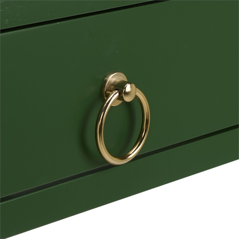 Safavieh Esther 2 Drawer Wood and Metal Desk in Green
