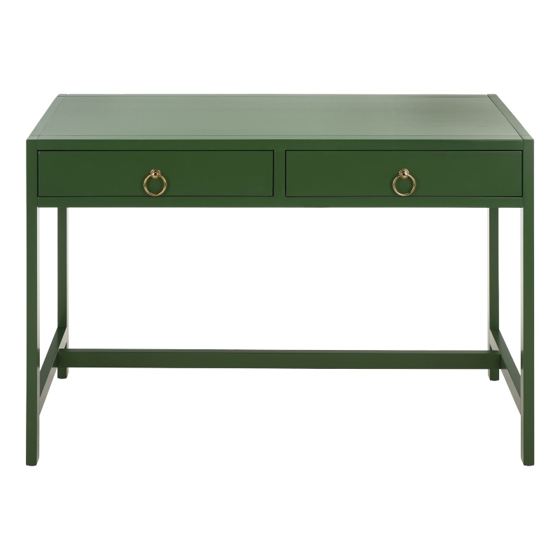 Safavieh Esther 2 Drawer Wood and Metal Desk in Green