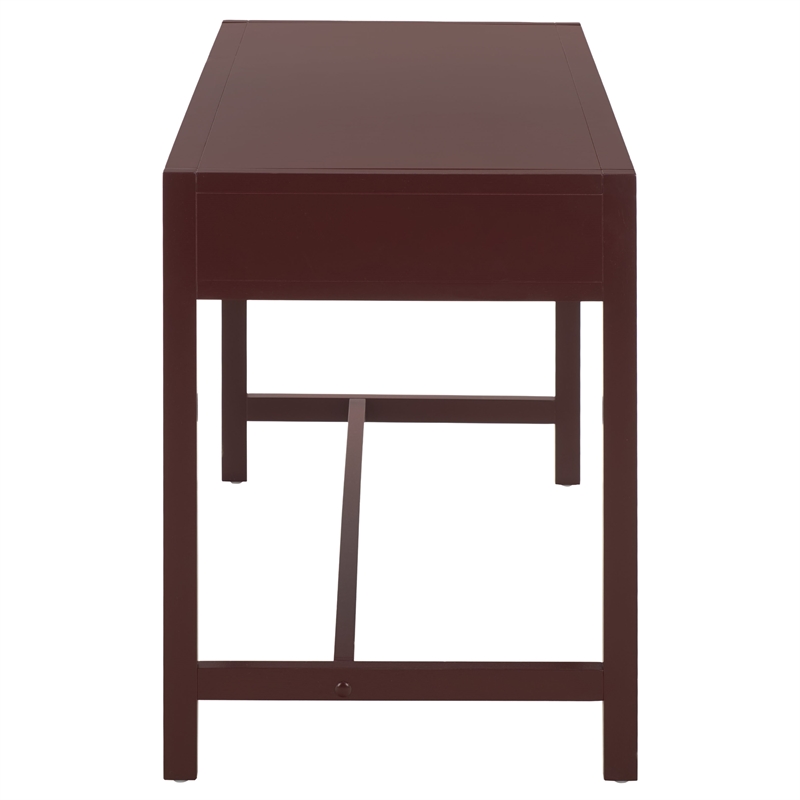 Safavieh Esther 2 Drawer Wood and Metal Desk  in Burgundy