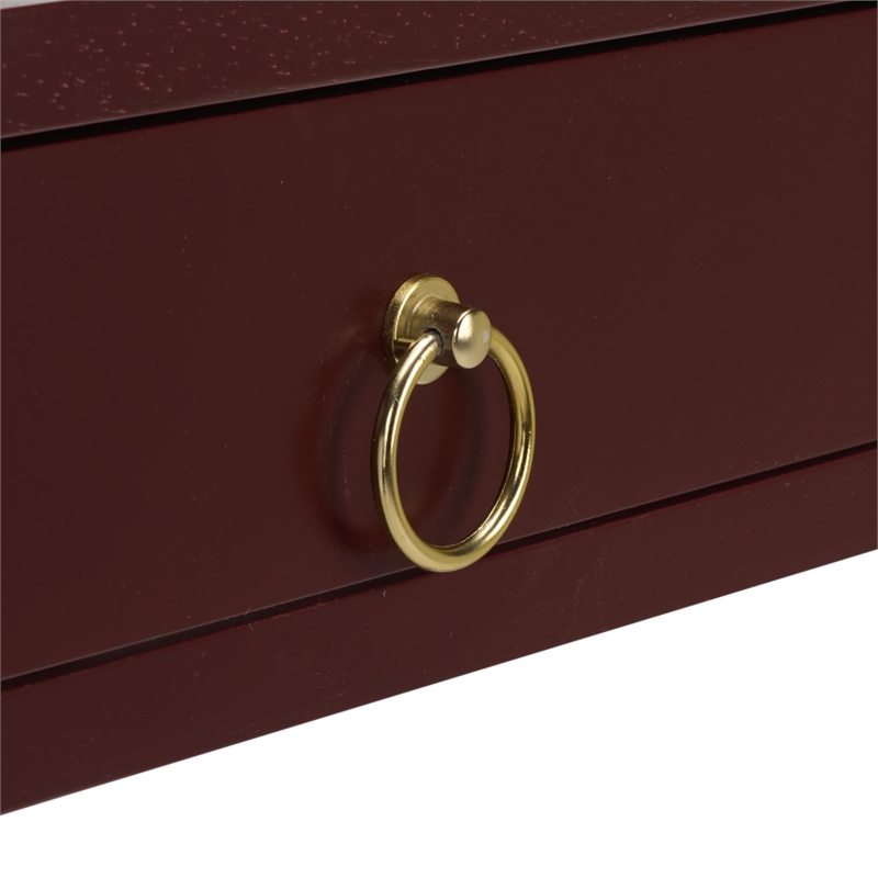 Safavieh Esther 2 Drawer Wood and Metal Desk  in Burgundy
