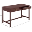 Safavieh Esther 2 Drawer Wood and Metal Desk  in Burgundy