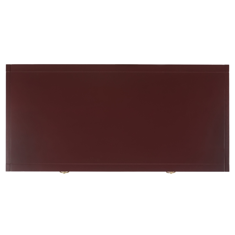 Safavieh Esther 2 Drawer Wood and Metal Desk  in Burgundy