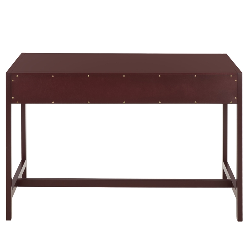 Safavieh Esther 2 Drawer Wood and Metal Desk  in Burgundy