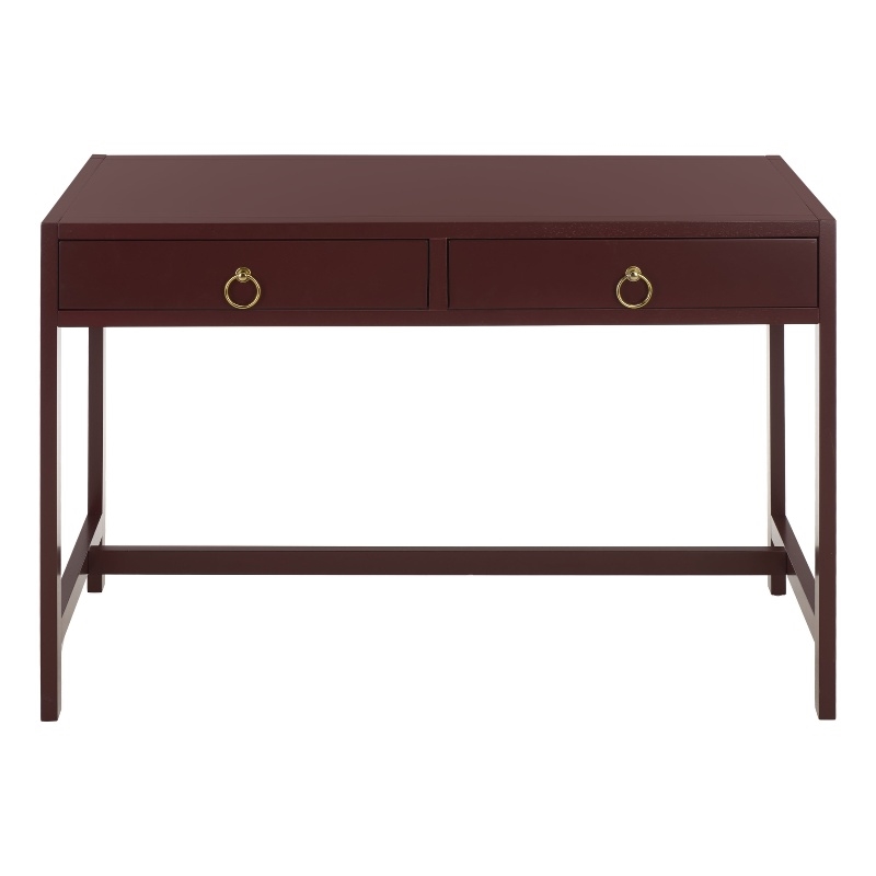 Safavieh Esther 2 Drawer Wood and Metal Desk  in Burgundy