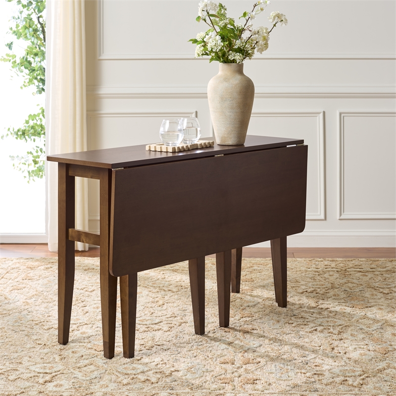 Safavieh Clive Folding Wood Dining Table in Walnut