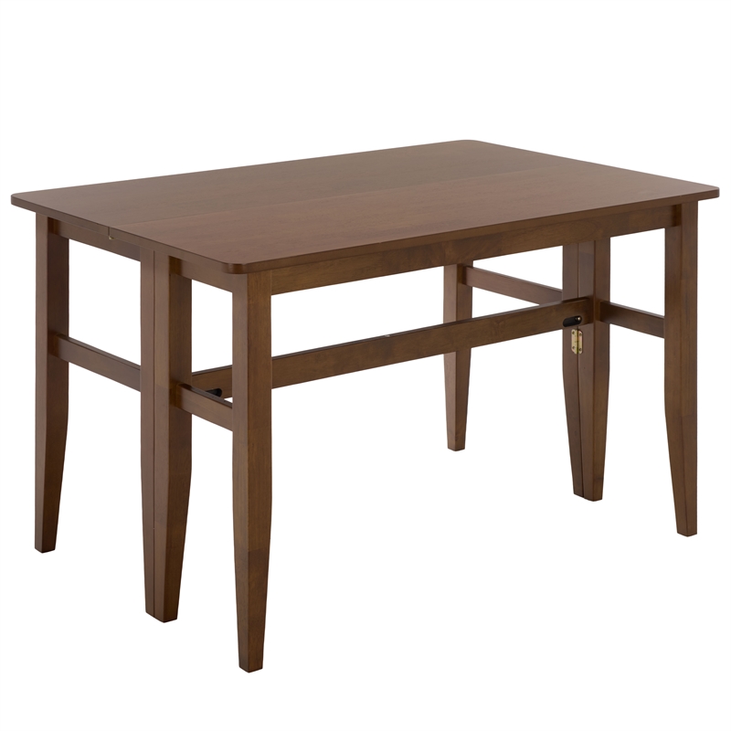 Safavieh Clive Folding Wood Dining Table in Walnut