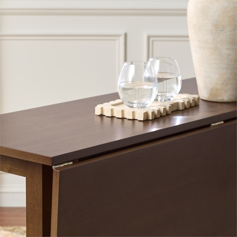 Safavieh Clive Folding Wood Dining Table in Walnut