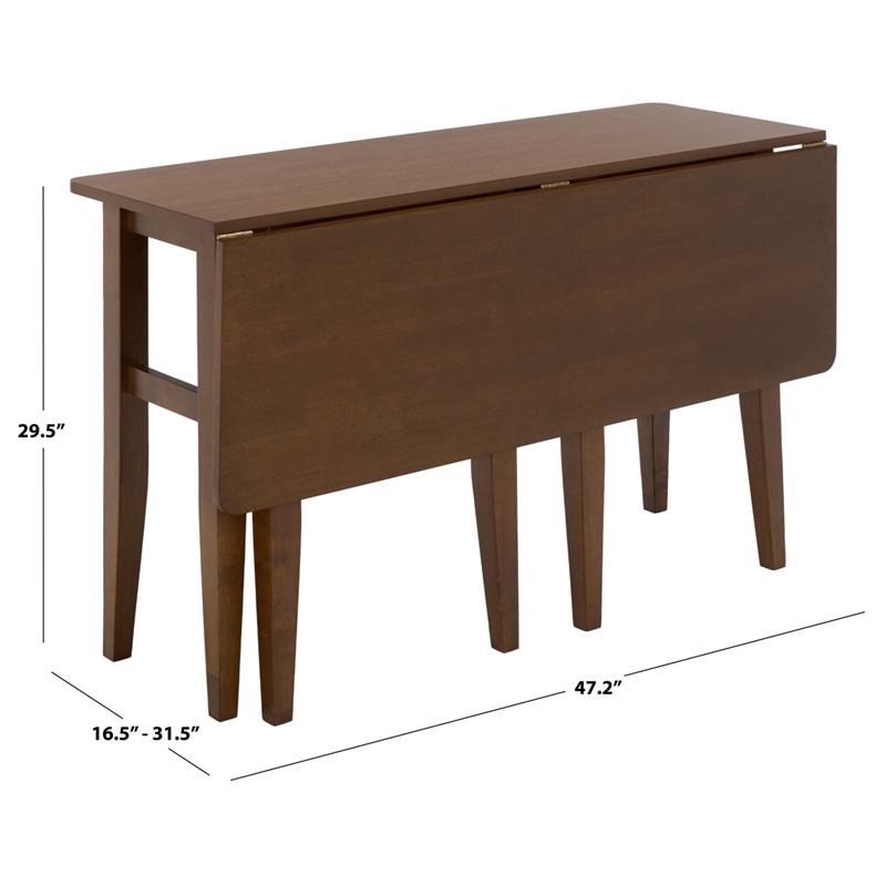 Safavieh Clive Folding Wood Dining Table in Walnut
